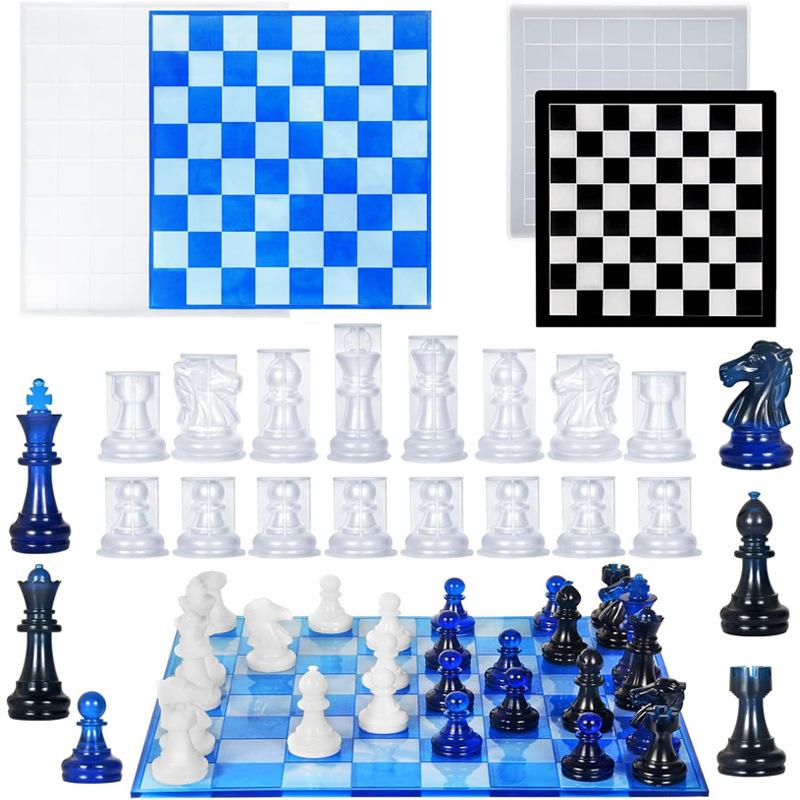 Art Craft Model - Cetakan Set Catur Resin dengan Papan