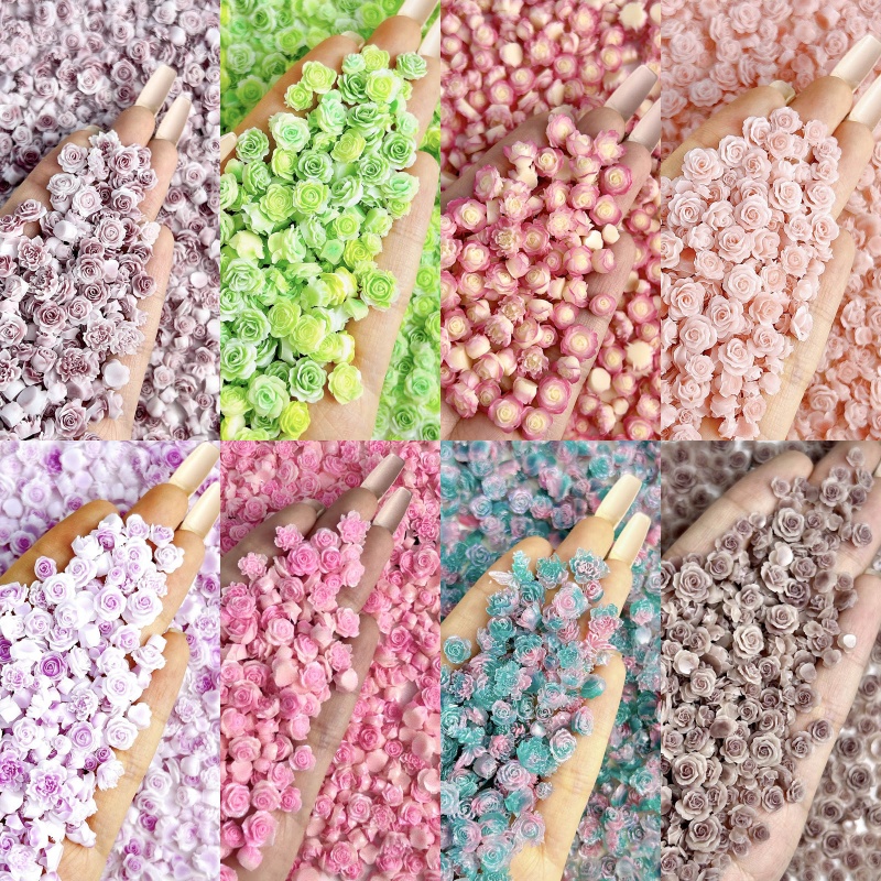 Art Craft Rose - 50 buah campuran acak Resin bunga