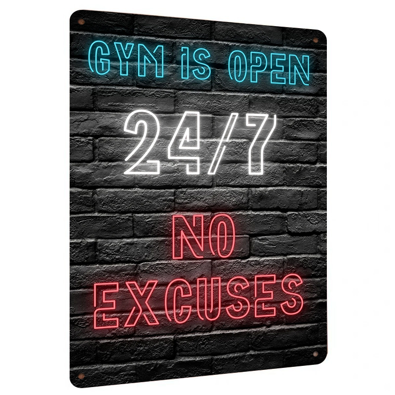Art Craft Quotes - Seni Dinding Logam Efek Neon Gym