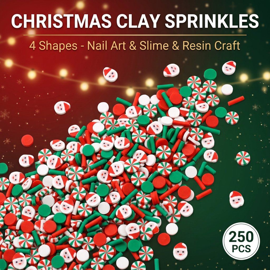 Art Craft New Year - 250pcs Hiasan Tanah Liat Polimer Natal,