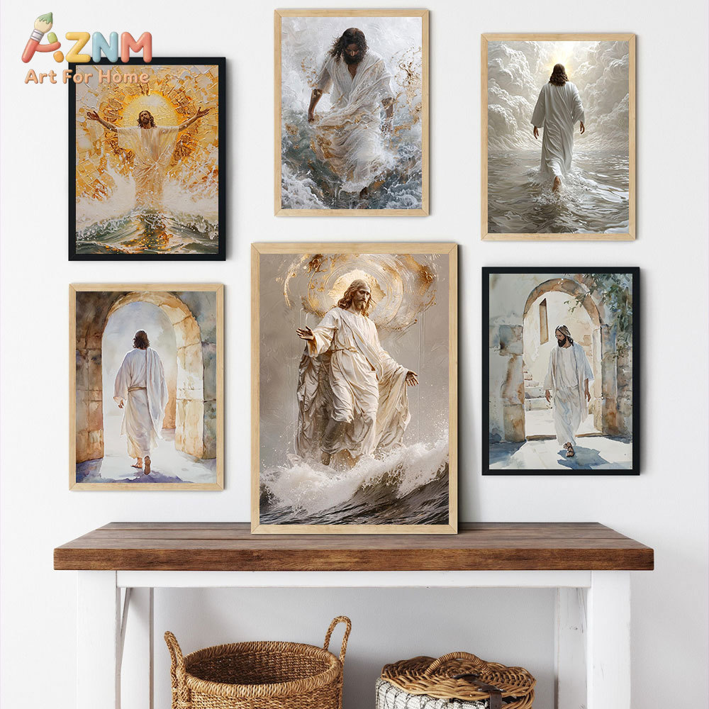 Art Craft Toys - AZNM Yesus Kristus Lukisan Kanvas Berjalan