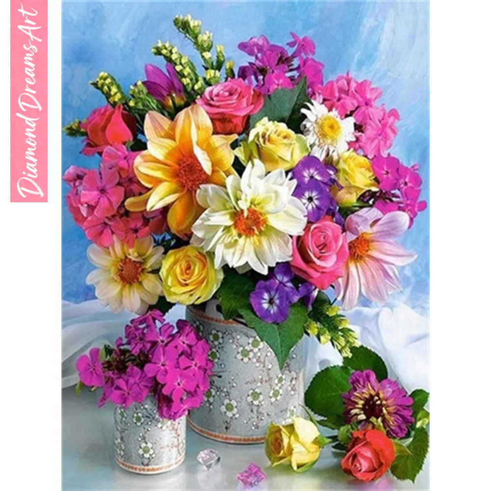 Art Craft Rose - Lukisan Berlian 5D Motif Bunga Mosaik