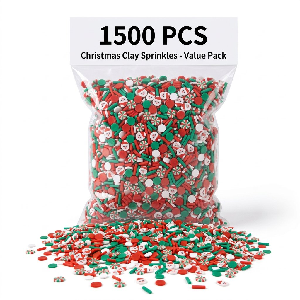 Art Craft New Year - 1500pcs Hiasan Tanah Liat Natal Bentuk
