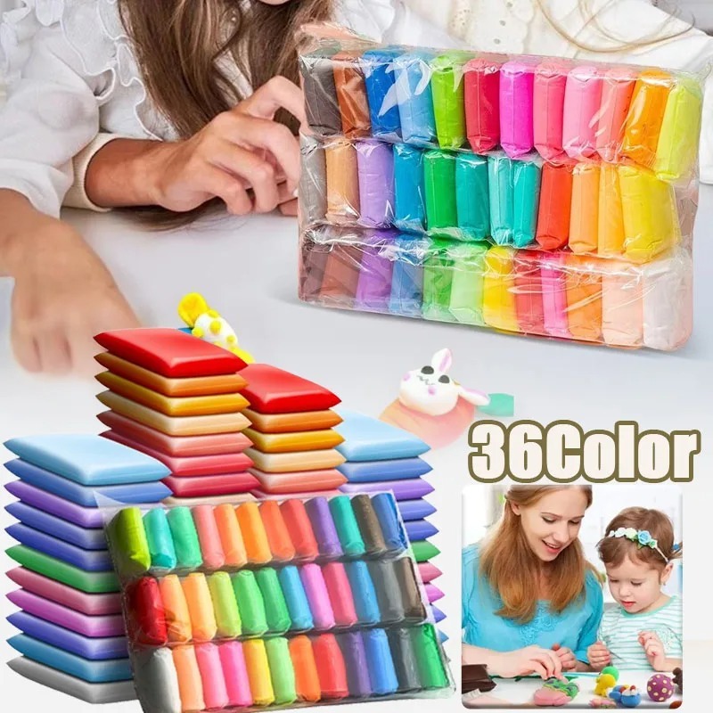 Air Dry Clay - 1 Kantong 36 Warna Tanah Liat