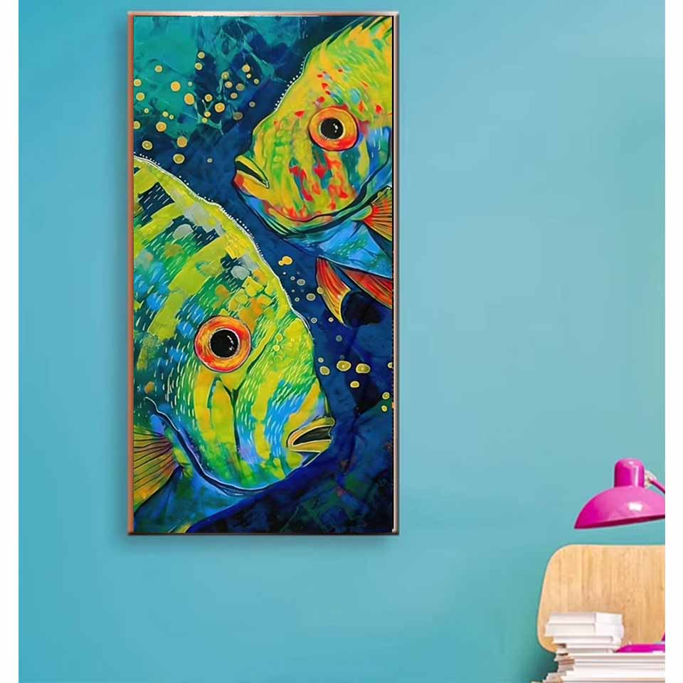 Art Craft Japan - Lukisan seni berlian DIY ikan berwarna-warni