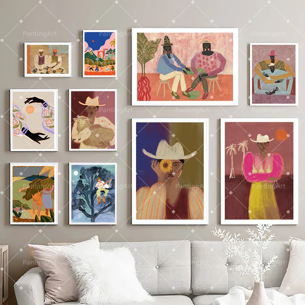 Art Craft Toys - Lukisan Kanvas Bohemian Cowboy Disco Martini
