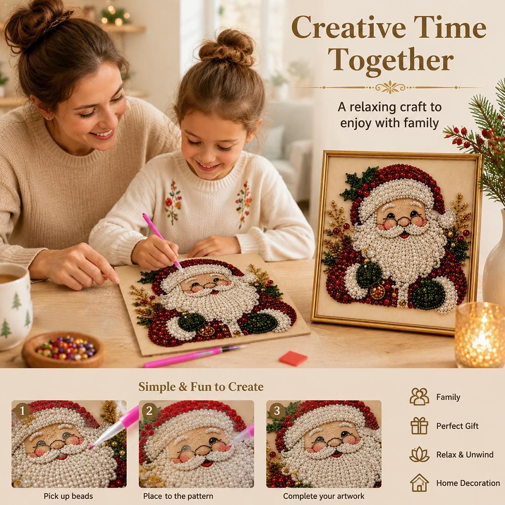 Kit Seni Mutiara Santa Claus N - Art Craft Kids ulasan dan harga