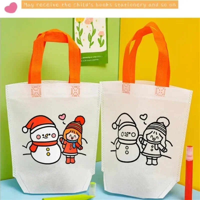 Tas Graffiti Natal kartun Diy  - Art And Craft For Xmas ulasan dan harga