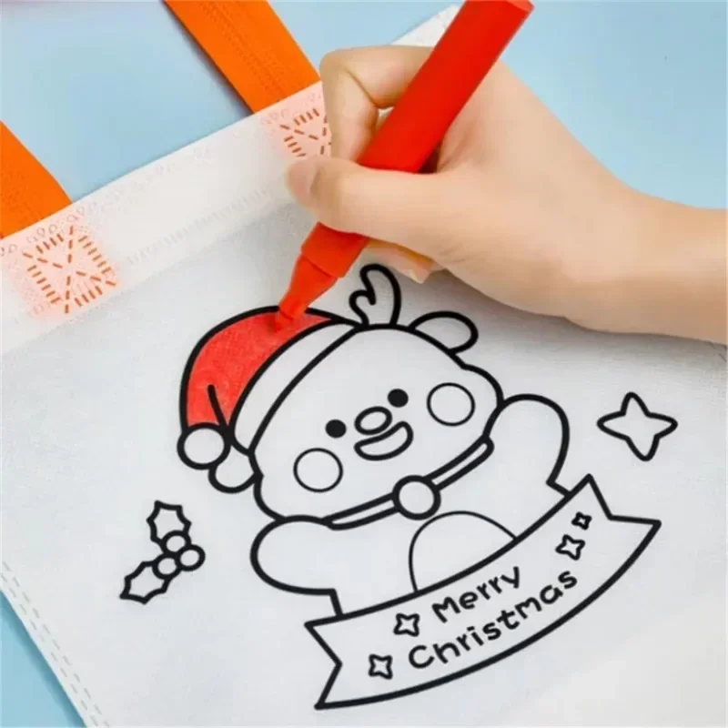Tas Graffiti Natal kartun Diy  - Art And Craft For Xmas ulasan dan harga