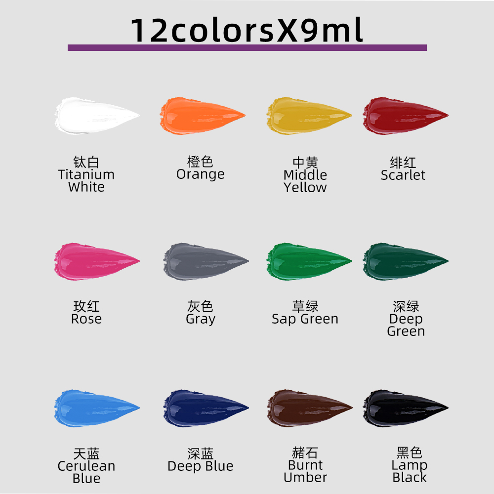 Set cat minyak 12 warna 9ml ta - Art Craft Youtube ulasan dan harga