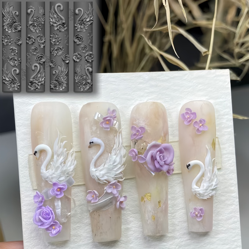 Cetakan Kuku Silikon 3D Bentuk - Art Craft Rose ulasan dan harga