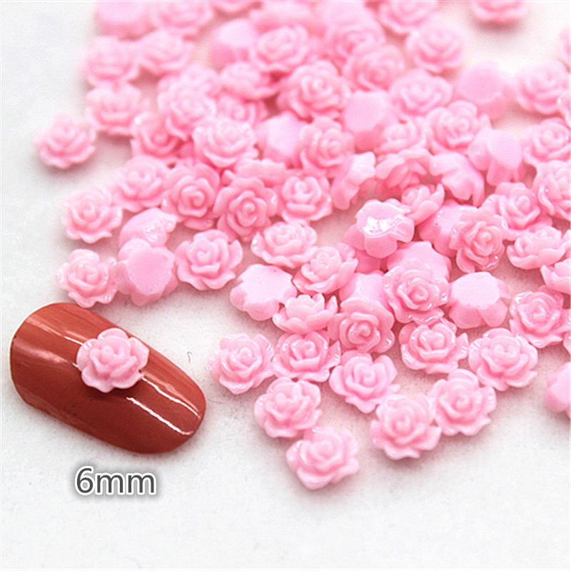 100 Pcs 6 Mm Resin Mini Rose B - Art Craft New Year ulasan dan harga