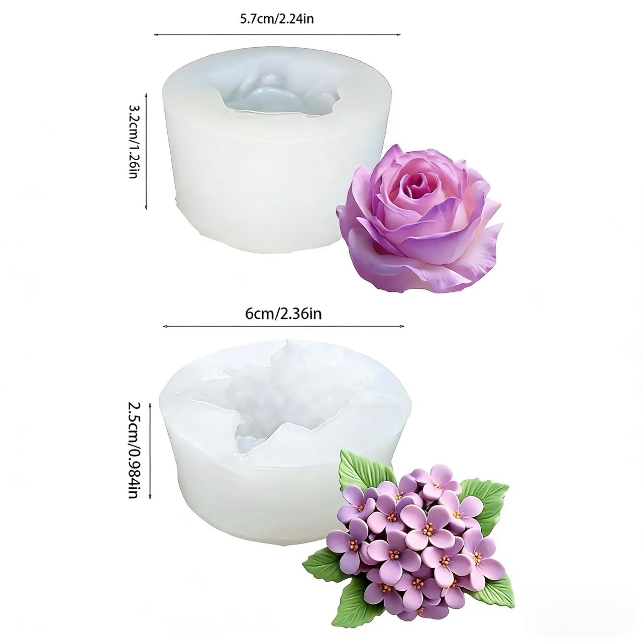 2 Buah Cetakan Silikon Bunga M - Art Craft Rose ulasan dan harga