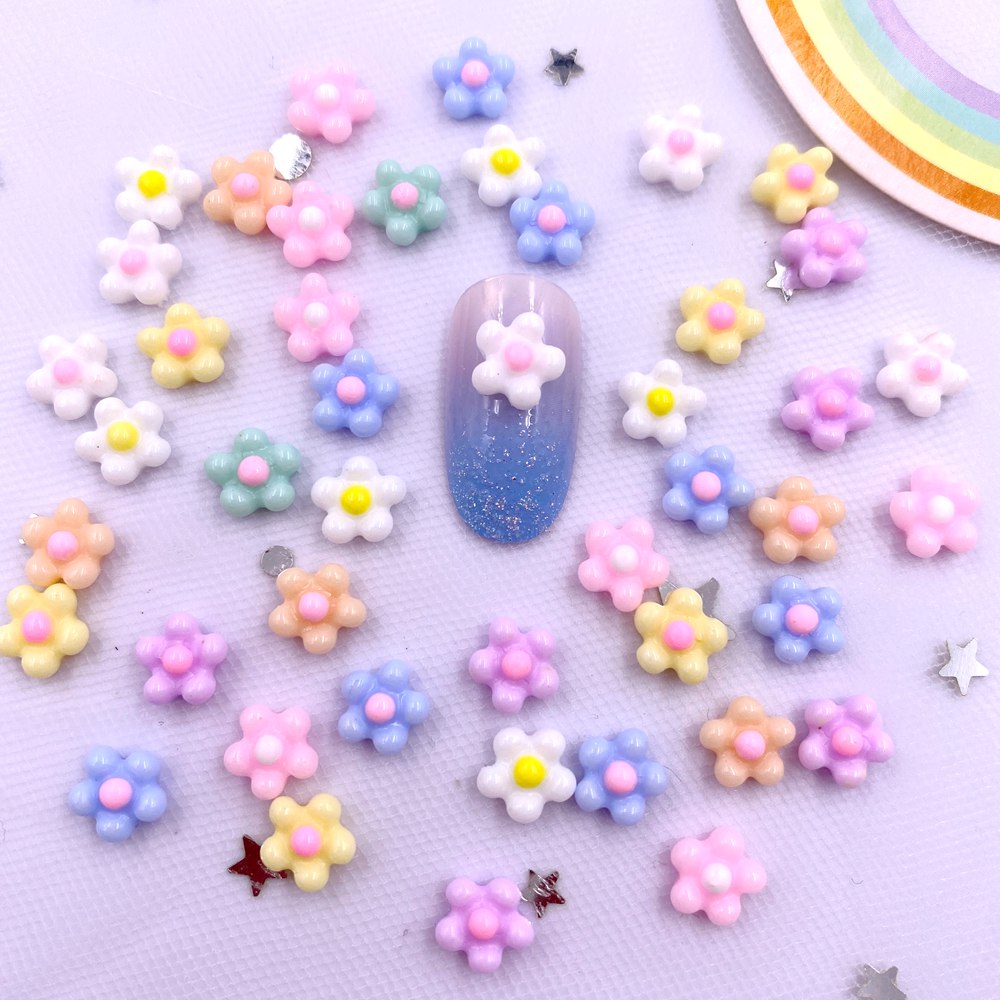 100Pcs 8mm Resin 3D Warna-warn - Art Craft New Year ulasan dan harga