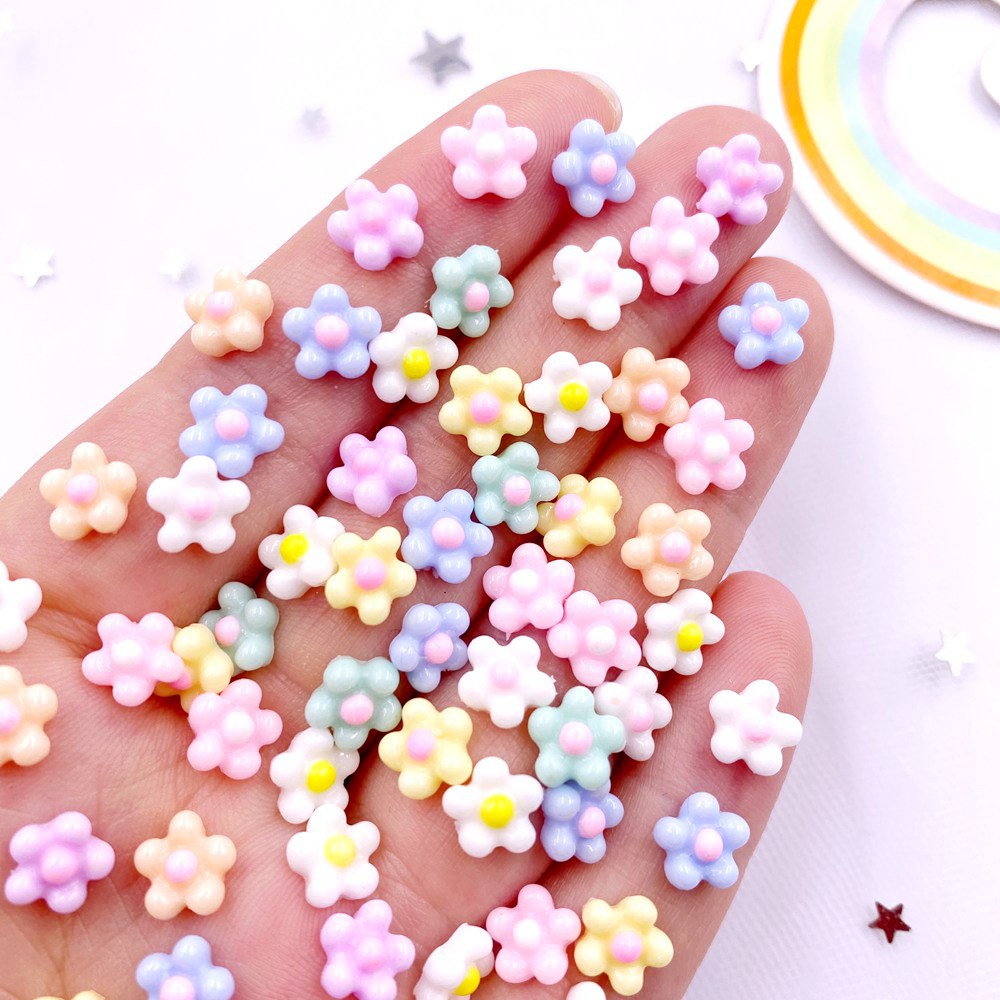 100Pcs 8mm Resin 3D Warna-warn - Art Craft New Year ulasan dan harga