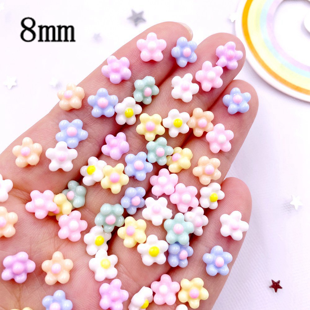 100Pcs 8mm Resin 3D Warna-warn - Art Craft New Year ulasan dan harga