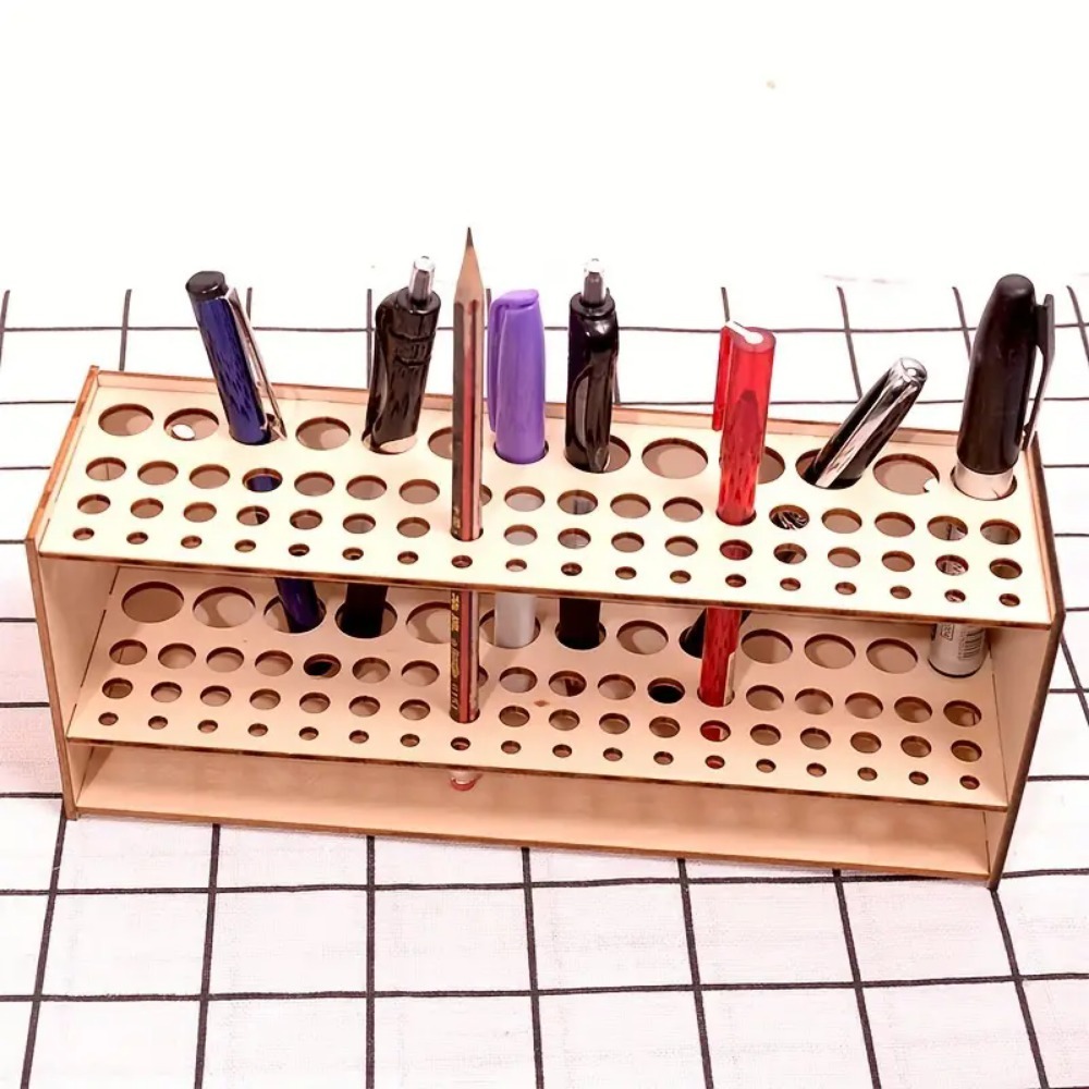 Tempat Sikat Kayu 67-Slot Prem - Art Craft Japan ulasan dan harga